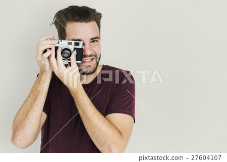 Man Smiling Happiness Camera Photography Portrait Concept Man Smiling Happiness Camera Photography Portrait Concept 27604107