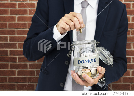 Businessman GIving Money Donation Charity Concept 27604153