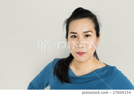 Woman Seriouss Studio Portrait Concept 27604154