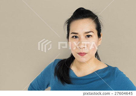 Woman Seriouss Studio Portrait Concept 27604645