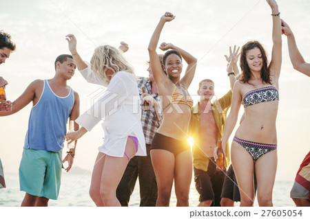 Beach Party Freedom Vacation Leisure Activity Concept Beach Party Freedom Vacation Leisure Activity Concept 27605054