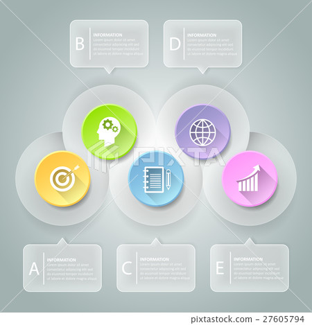 Abstract 3d infographic 5 options, Abstract 3d infographic 5 options, 27605794