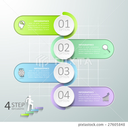 Abstract 3d infographic 4 options,   27605848