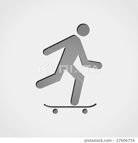 skateboarding grey icon 27606758