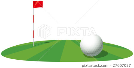 Golf ball and pin image illustration 27607057