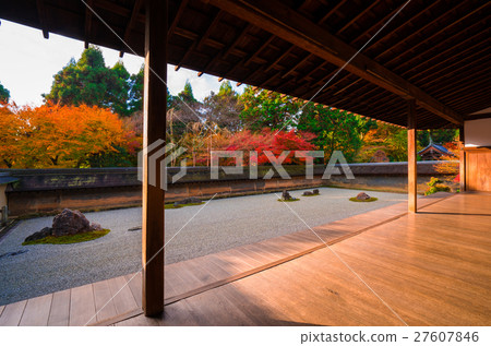 Koyo Ryoanji的石頭花園秋葉 27607846