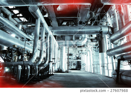 Blue toned interior industrial background. 27607988