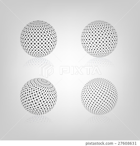 Sphere with halftone fill, vector illustration. - Stock Illustration ...