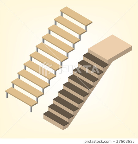 Flight of stairs isometric vector illustration. 27608653