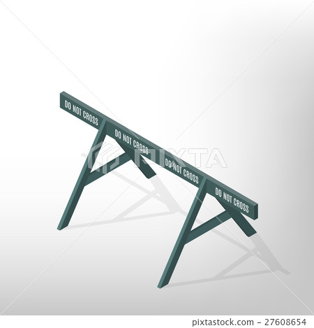 Road traffic barrier isometric, vector 27608654