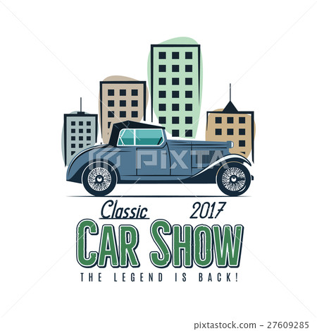 Vintage car show label design. Classic auto badge 27609285