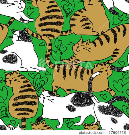 Cat's harem / seamless pattern 27609558