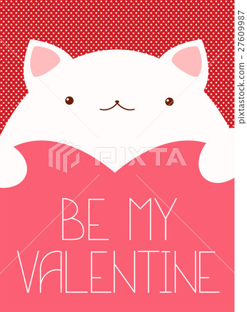Valentine banner with cute cat 27609987