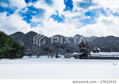 京都丹波冬季場景 照片素材 圖片 圖庫