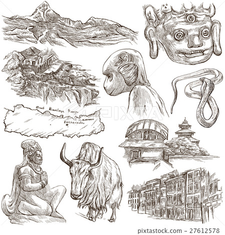 Nepal.Pictures of life.Travel.Full sized drawings. 27612578