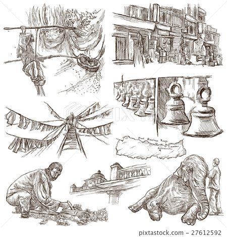 Nepal.Pictures of life.Travel.Full sized drawings. 27612592