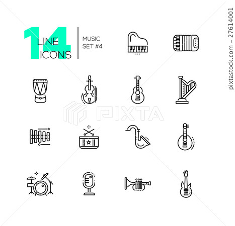 Musical Instruments - line icons set 27614001