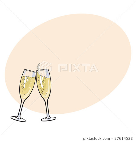 Pair of champagne glasses, holiday toast Pair of champagne glasses, holiday toast 27614528