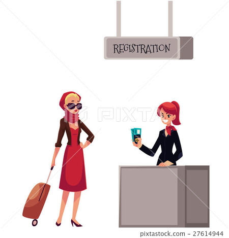 Line to airport check-in, passenger and baggage Line to airport check-in, passenger and baggage 27614944