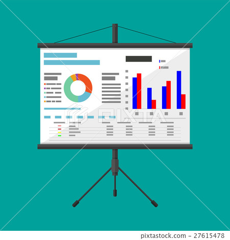 Projector screen with business presentation 27615478