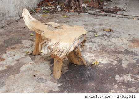 Wooden table made from tree Wooden table made from tree 27616611