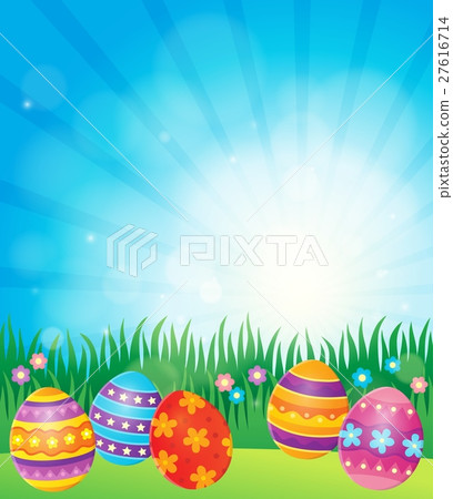 Decorated Easter Eggs Theme Image 6 Stock Illustration 27616714