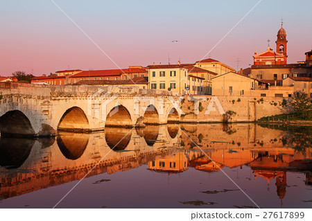 Tiberius' Bridge at sunset. Rimini, Italy 27617899