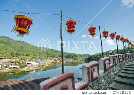 Ruk Thai village, chinese style riverside view Ruk Thai village, chinese style riverside view 27618136