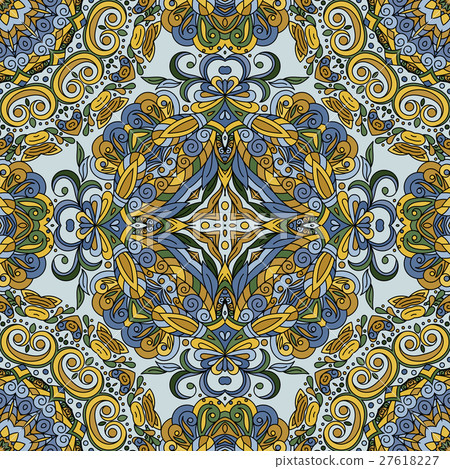 Flourish tiled pattern. Abstract floral geometric 27618227