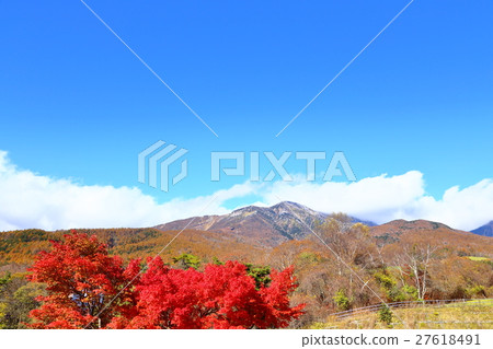 Yatsugatake and autumn leaves Yatsugatake and autumn leaves 27618491