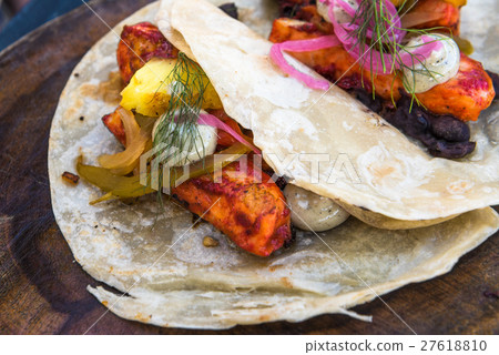 Fish tacos al pastor, authentic mexican cuisine Fish tacos al pastor, authentic mexican cuisine 27618810