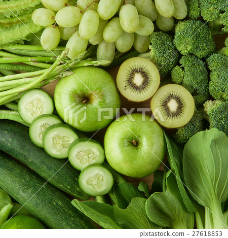 Healthy eating background. Various of green fruits 27618853
