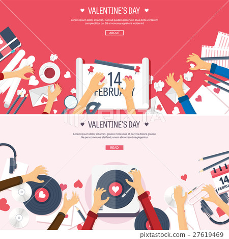 Vector illustration. Flat musical background with 27619469