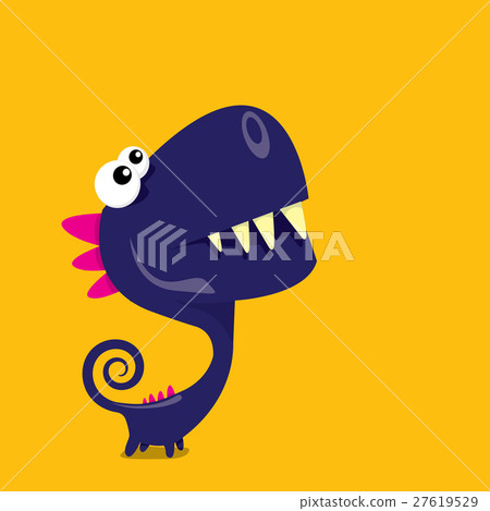 Vector cartoon funny dragon. Cartoon Dinosaur. Vector cartoon funny dragon. Cartoon Dinosaur. 27619529