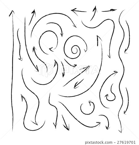 Set of different hand drawn arrows on white Set of different hand drawn arrows on white 27619701