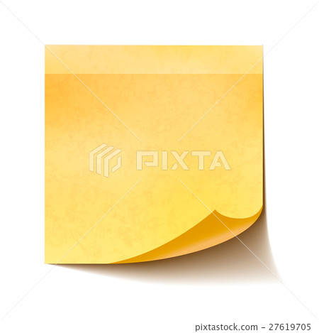 Realistic yellow sticky note on white background Realistic yellow sticky note on white background 27619705