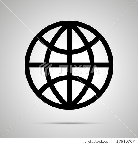 World globe simple black icon World globe simple black icon 27619707