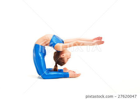 The teenager girl doing gymnastics exercises 27620047