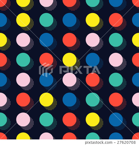 Retro memphis geometric line shapes seamless 27620708