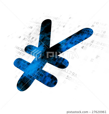 Banking concept: Yen on Digital background Banking concept: Yen on Digital background 27620961