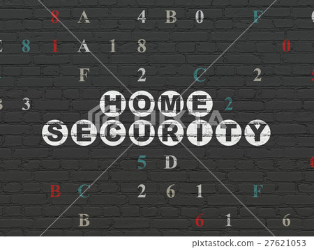 Privacy concept: Home Security on wall background Privacy concept: Home Security on wall background 27621053