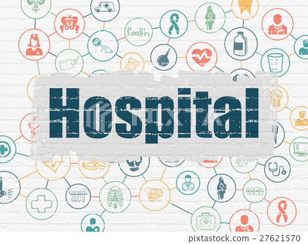Healthcare concept: Hospital on wall background Healthcare concept: Hospital on wall background 27621570