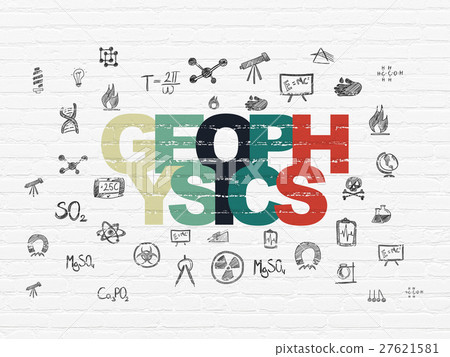 Science concept: Geophysics on wall background 27621581