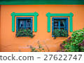 Old colorfull windows with flowers 27622747
