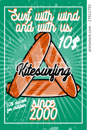 Color vintage kitesurfing banner 27622793