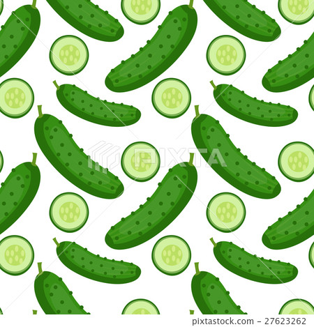 Cucumber seamless pattern. endless background 27623262
