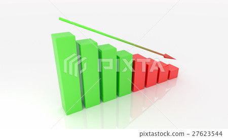 negative graph 3d illustration negative graph 3d illustration 27623544