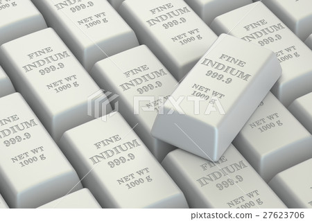 Indium ingots background, 3D rendering 27623706