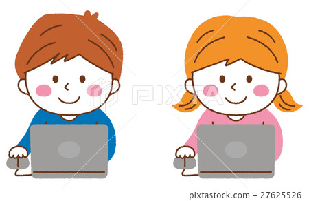 Person who carries computer - Stock Illustration [27625526] - PIXTA