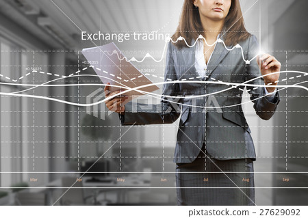 Businesswoman draw diagrams 27629092